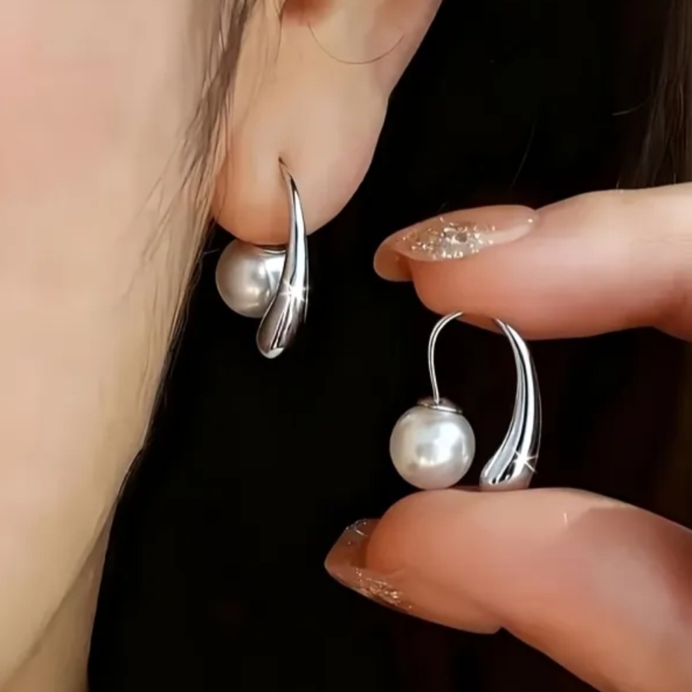 18 KT Gold Over Titanium Pearl Earrings